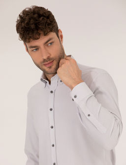 Antrasit Slim Fit Uzun Kollu G_mlek