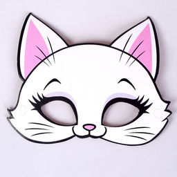 УЦЕНКА Набор бумажной посуды c масками «Кошечка», 6 тарелок, 6 стаканов, 6 масок