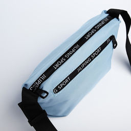 Сумка молодёжная на молнии, цвет голубой - Simaland фото 6