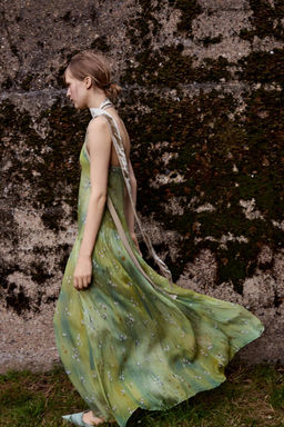 LONG DRESS WITH FLORAL PRINT - Zara фото 6