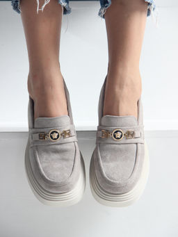 Лоферы туфли EDART 173.1453 be. каменный замша фото 14