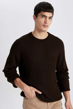 Relax Fit Bisiklet Yaka Basic Duz Triko Kazak - Defacto фото 3