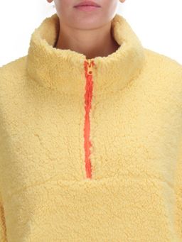 2568 YELLOW Кофта плюшевая женская Тедди на синтепоне (50 гр. синтепон) - Fashion фото 3