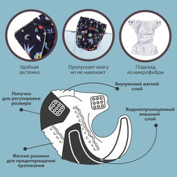 Многоразовый подгузник Baby rock - Крошка я фото 3