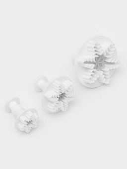 Цена за 2 шт. Плунжеры кондитерские новогодние Доляна Снег, набор 3 шт.: d=6.5, d=5, d=3.5 см, пластик, белые