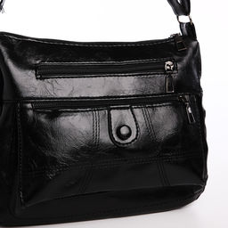 Сумка женская на одно плечо, на молнии, цвет чёрный - Simaland фото 4