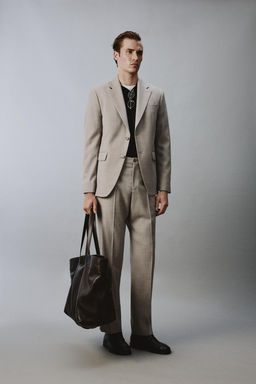 BLAZER TRAJE CONFORT CON LANA / Gris / Beige