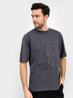 Футболка мужская в цвете графит с печатью - Mark formelle фото 2