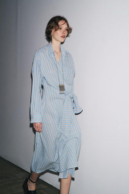 ZW COLLECTION STRIPED WRAP DRESS