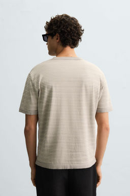 STRIPED KNITTED COTTON-LINEN T-SHIRT - Zara фото 10