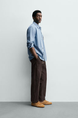 CAMISA REGULAR FIT CHAMBRAY / ?ndigo - Zara фото 4