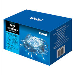 ULD-S1000-120/DWA WHITE IP67 Гирлянда светодиодная с контроллером, 120 светодиодов, 10 м, белая, IP67, провод белый