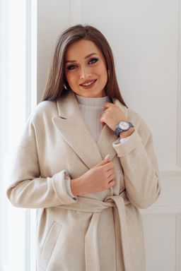 Пальто женское демисезонное 21820 (кремовый) - Kankan фото 4