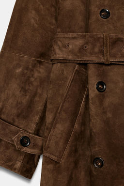 100% SUEDE LEATHER TRENCH COAT ZW COLLECTION LIMITED EDITION - Zara фото 5