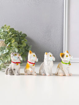 Набор фигурок 4 шт. полистоун «Котятки с рыбьими скелетами», 4×5×6.5 см