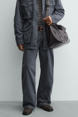 PANTAL?N ESTRUCTURA ALGOD?N LAVADO / ?ndigo claro - Zara фото 2