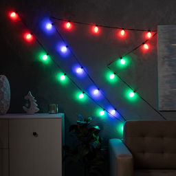 Умная гирлянда Нить 6 м с насадками Шишки матовые, IP20, тёмная нить, 20 LED, свечение RGB, USB - Luazon lighting фото 5