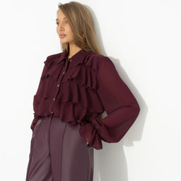 Блуза дизайнерская Гипнотический стиль (бордовая) - Charutti фото 2