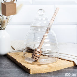 Банка для меда с ложкой 500 мл / WC149230110-4 /уп 100/747742