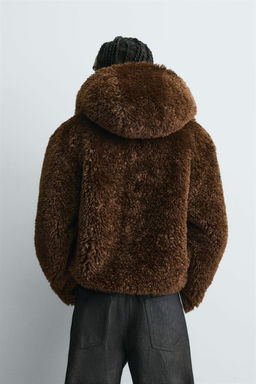 FAUX FUR HOODIE JACKET - Zara фото 5