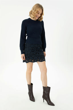 Женская темно-синяя тканая юбка Неожиданная скидка в корзине