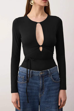 Kahverengi Duz V Yaka Uzun Orme Sandy Body TPRAW26BD00028 - Trendyolmilla фото 11