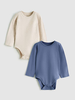 Bisiklet Yaka Erkek Bebek ??t??tl? Body 2li