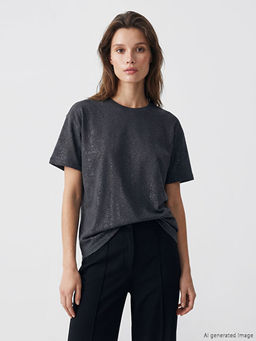 Bisiklet Yaka Desenli Bluz