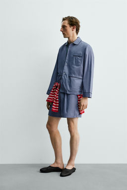 SET PIJAMA PANTAL?N CORTO AARON LEVINE X ZARA / Celeste