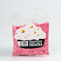 Цена за 3 шт. Кондитерская посыпка для куличей мягкая «Сердце»: розовая, 50 г.