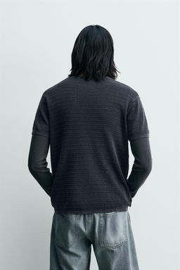 CAMISETA PUNTO ESTRUCTURA LAVADA / ?ndigo