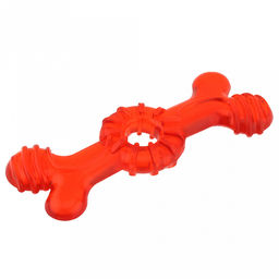 Игрушка для собаки Косточка бублик 17,5х6х1,5см, полипропилен, фактурная, прозрачные цвета микс (красный, синий, зеленый), Пэт тойс (Pet toys) (Китай)  фото 3