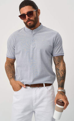 Поло Fine Joyce F511-07-104 серый хлопок с нейлоном  фото 6