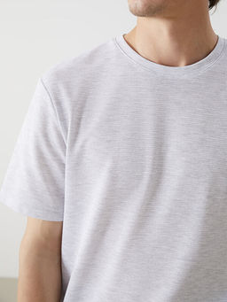 Bisiklet Yaka K?sa Kollu Erkek Dokulu Ti??rt