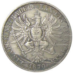 1 союзный талер 1870 года A Германские государства  Пруссия