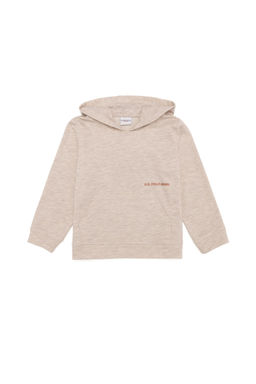Бежевая меланжевая толстовка для девочки - U.s. polo assn фото 5