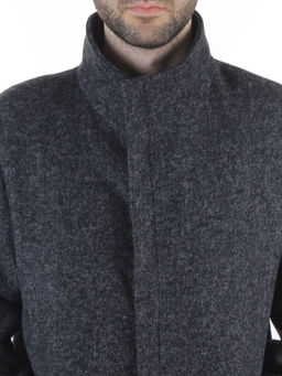 475644251 DK. GRAY Пальто Френч демисезонное мужское (65% шерсть,35% кашемир)