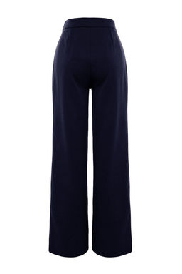 Lacivert Wide Leg/Genis Paca Dokuma Kumas Pantolon TWOAW22PL0139