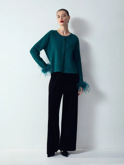 Кардиган с перьями - Emka фото 2