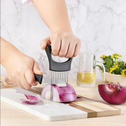 Держатель для лука для нарезки лимона, резак, ломтерезка, вспомогательный инструмент для нарезки еды, многофункциональный
