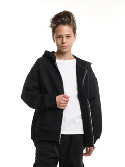Зипка толстовка для мальчика с шевроном 22-0430 черный