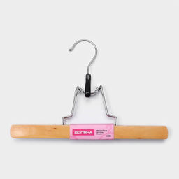 Плечики-зажим для брюк и юбок Доляна, 2516 см, светлое дерево  фото 19