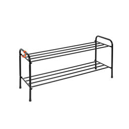 Подставка для обуви 2-полочная металл."Альфа 32" 87х30х40см черная