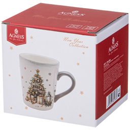 КРУЖКА AGNESS С НОВЫМ ГОДОМ! 12,2*8,8*10 СМ 320 МЛ (КОР=24ШТ.)  фото 2