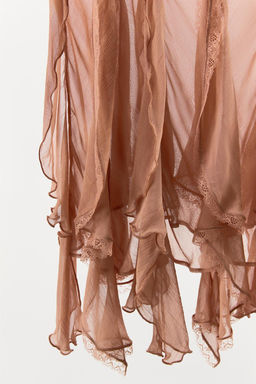 RUFFLED TOP WITH LACE TRIM - Zara фото 7