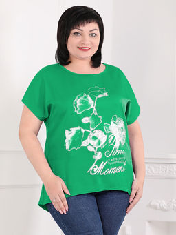 Блузка из тенселя изумрудная