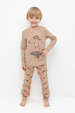 К 1541/нежный бежевый,таксы пижама дет