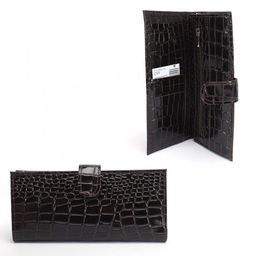 Портмоне мужское Croco-ПР-950 с хлястиком натуральная кожа 2 отд, 13 карм, коричневый крокодил (238) 238495