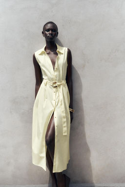 POPLIN MIDI DRESS WITH BELT - Zara фото 21