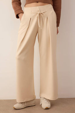 Lacivert Wide Leg umusak Kumasl? Pilili Esnek Orme Pantolon TWOAW26PL00138 - Trendyolmilla фото 3